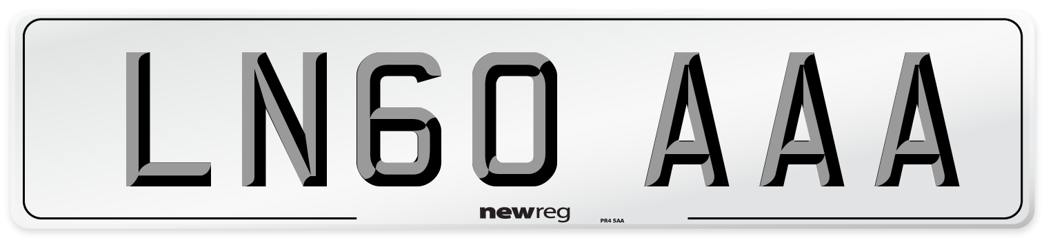 LN60 AAA Number Plate from New Reg